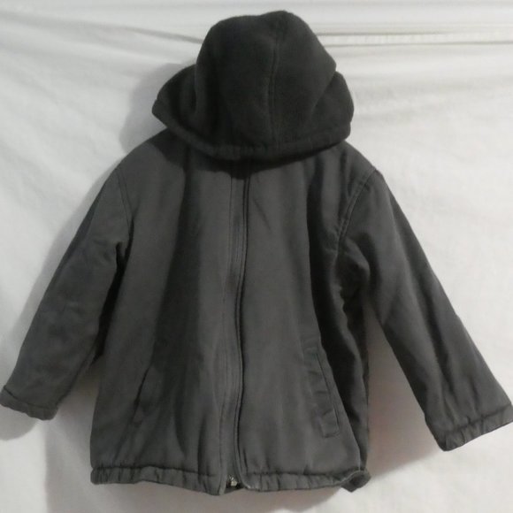 BIG CHILL | size 4 | Reversible Charcoal Hooded Toggle and Zip-Up Coat | GUC - Picture 4 of 16